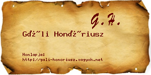 Gáli Honóriusz névjegykártya